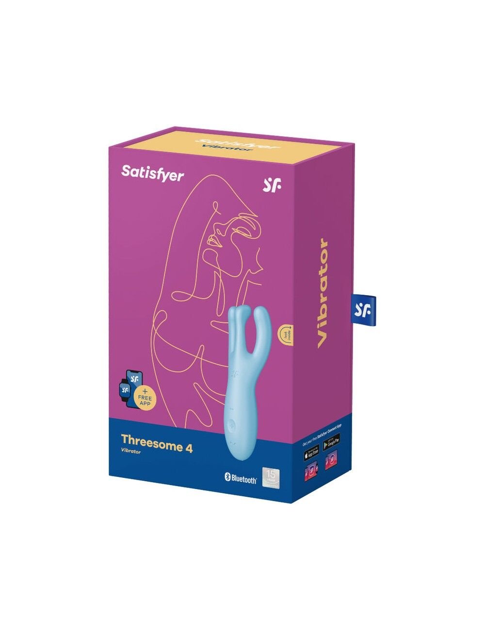 Кліторальний смарт вібратор Satisfyer Threesome 4 Blue з трьома пальчиками - Зображення 4