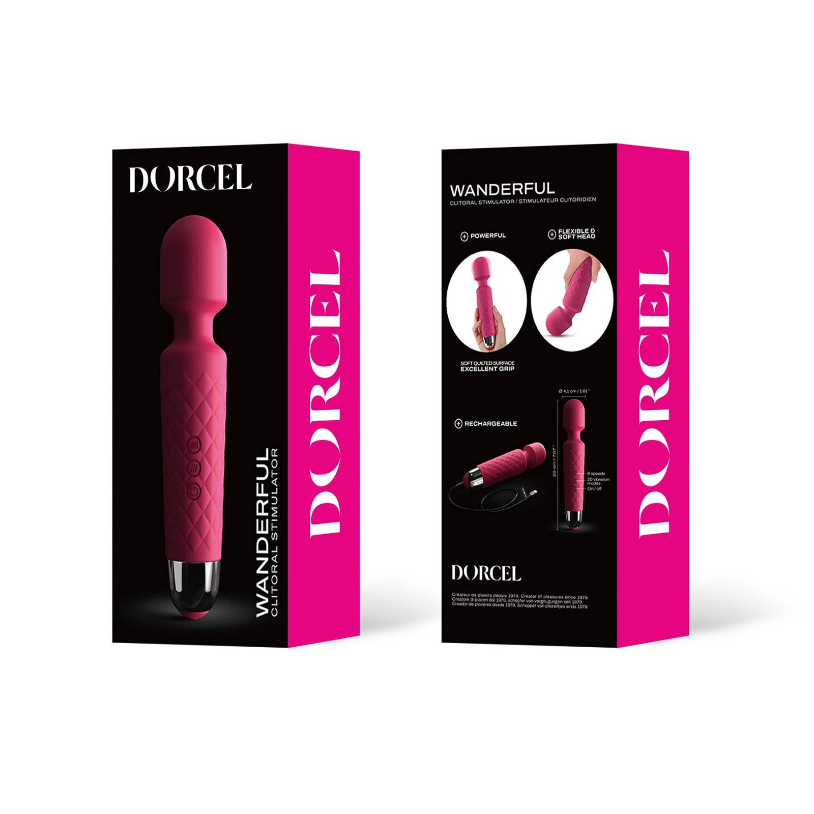 Мінівібромасажер Dorcel Wand Wanderful Magenta потужний, водонепроникний - Зображення 3