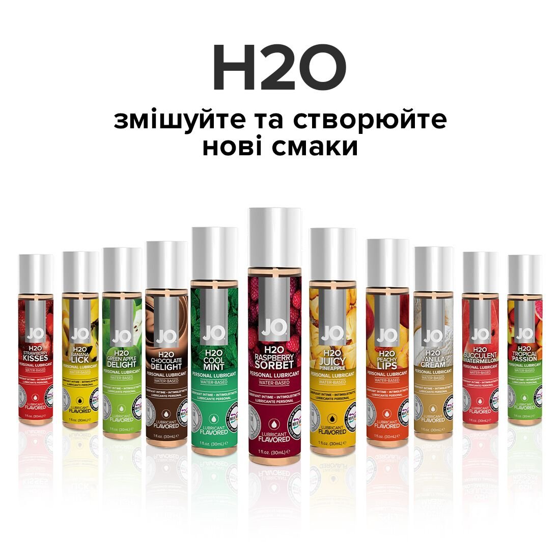 Змазка на водній основі JO H2O — Raspberry Sorbet (30 мл) без цукру, рослинний гліцерин - Зображення 5
