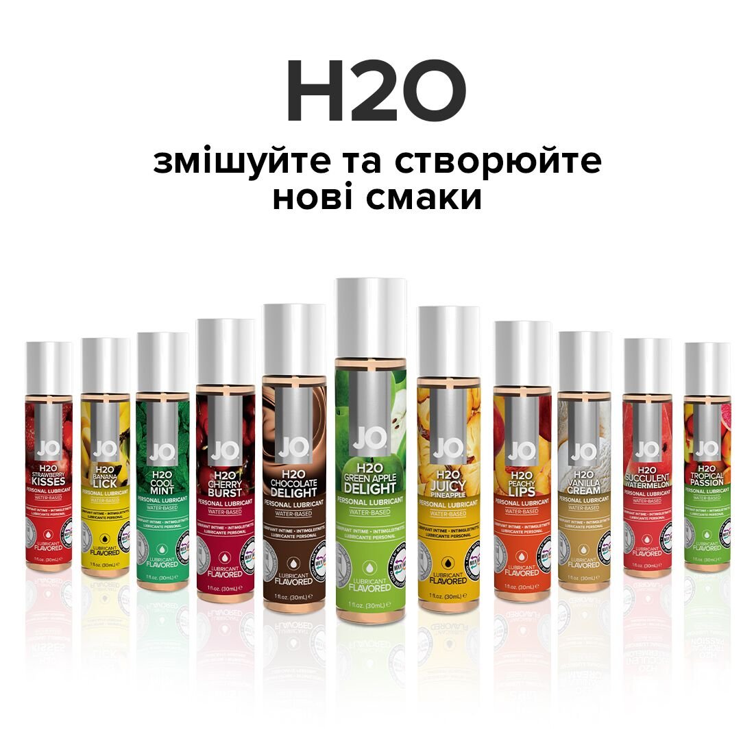 Змазка на водній основі JO H2O — Green Apple (30 мл) без цукру, рослинний гліцерин - Зображення 5
