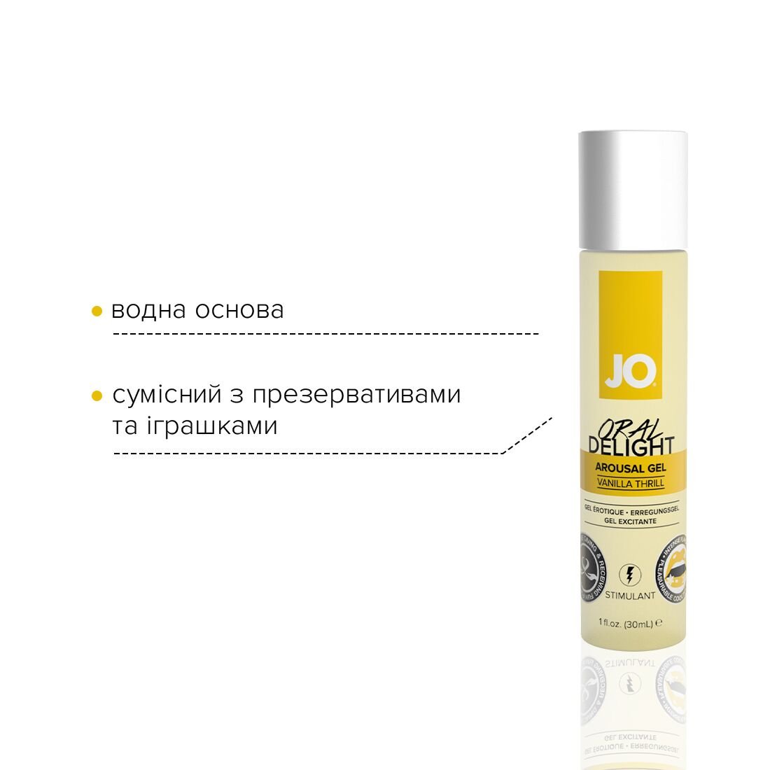 Гель для оральних пестощів JO Oral Delight Vanilla Thrill (30 мл), ефект холод-тепло - Зображення 4