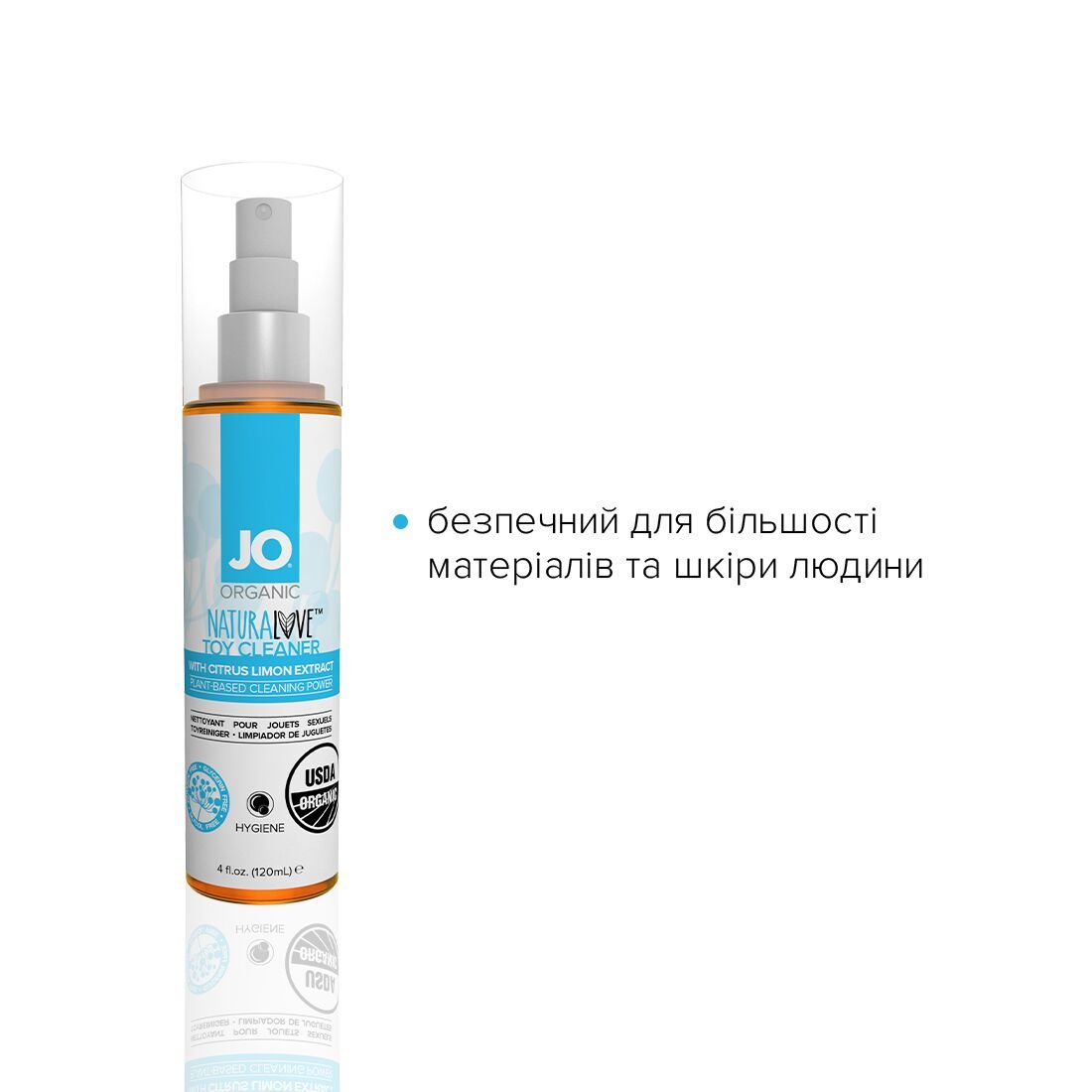 Очищувальний спрей JO NATURALOVE – ORGANIC (120 мл) без сульфатів, триклозану та спирту - Зображення 3
