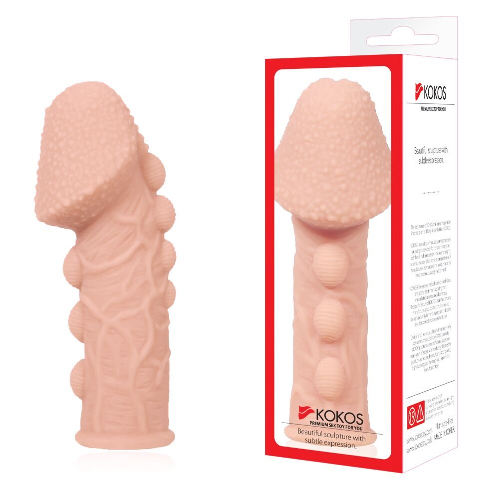 Насадка на член Kokos Extreme Sleeve ES.09 розмір M, потовщуюча, стимулюючий рельєф - Зображення 4
