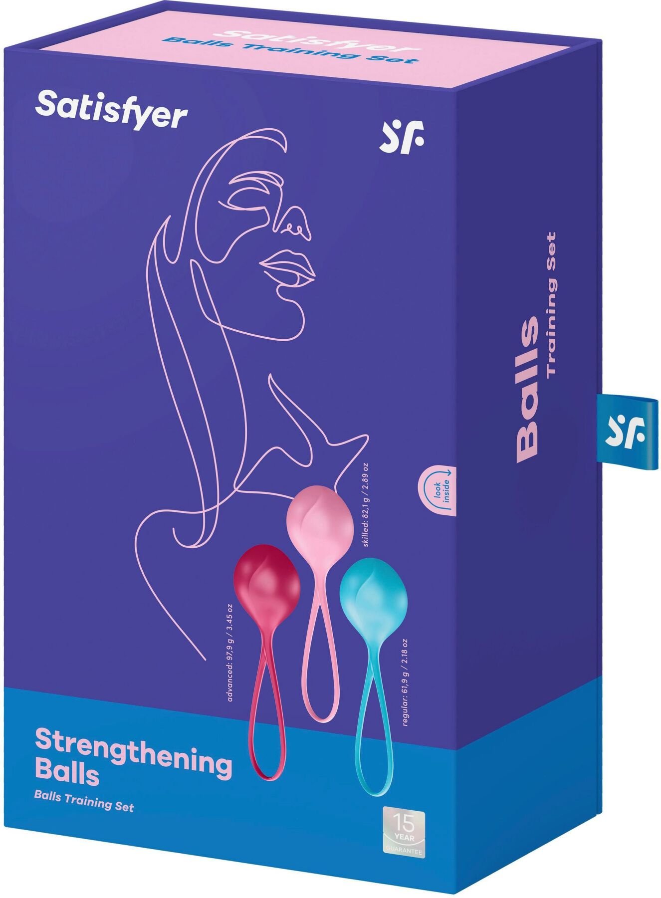 Вагінальні кульки Satisfyer Strengthening Balls (3шт), діаметр 3,8 см, маса 62-82-98г, монолітні - Зображення 4