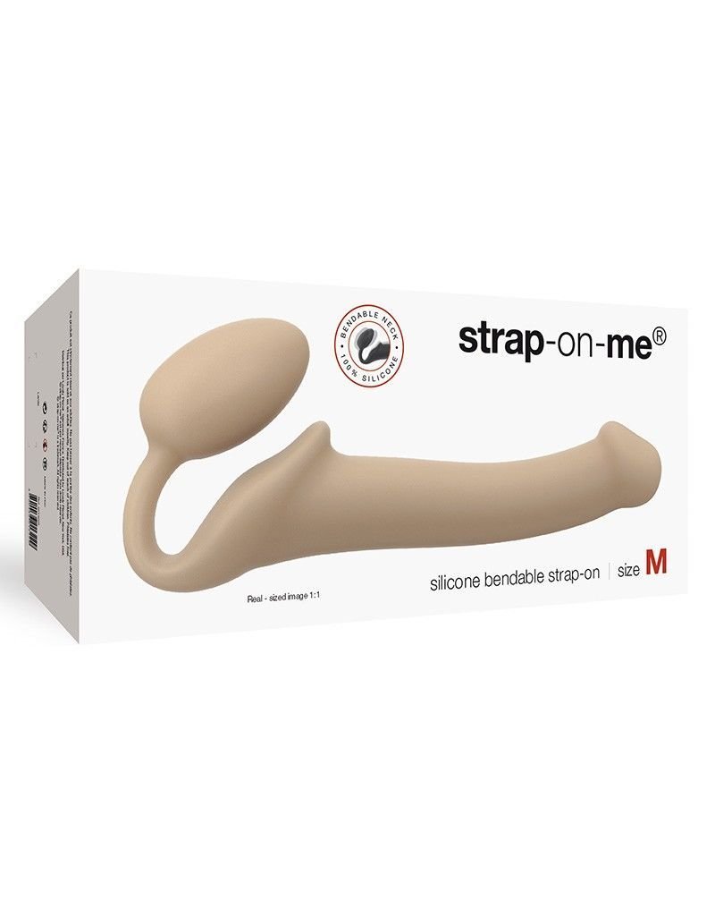 Безремінний страпон Strap-On-Me Flesh M, повністю регульований, діаметр 3,3 см - Зображення 3