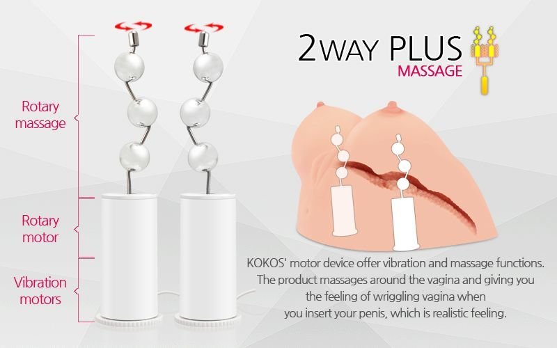 Мастурбатор Kokos Juilana Breast 2WayPlus з функцією масажу та вібрацією - Зображення 6