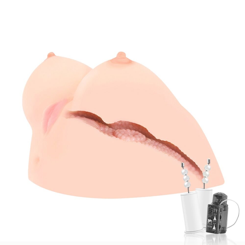 Мастурбатор Kokos Juilana Breast 2WayPlus з функцією масажу та вібрацією - Зображення 5