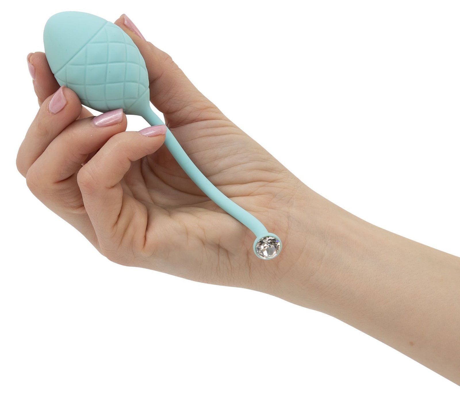 Розкішні вагінальні кульки PILLOW TALK - Frisky Teal з кристалом, діаметр 3,2 см, вага 49-75 гр - Зображення 3