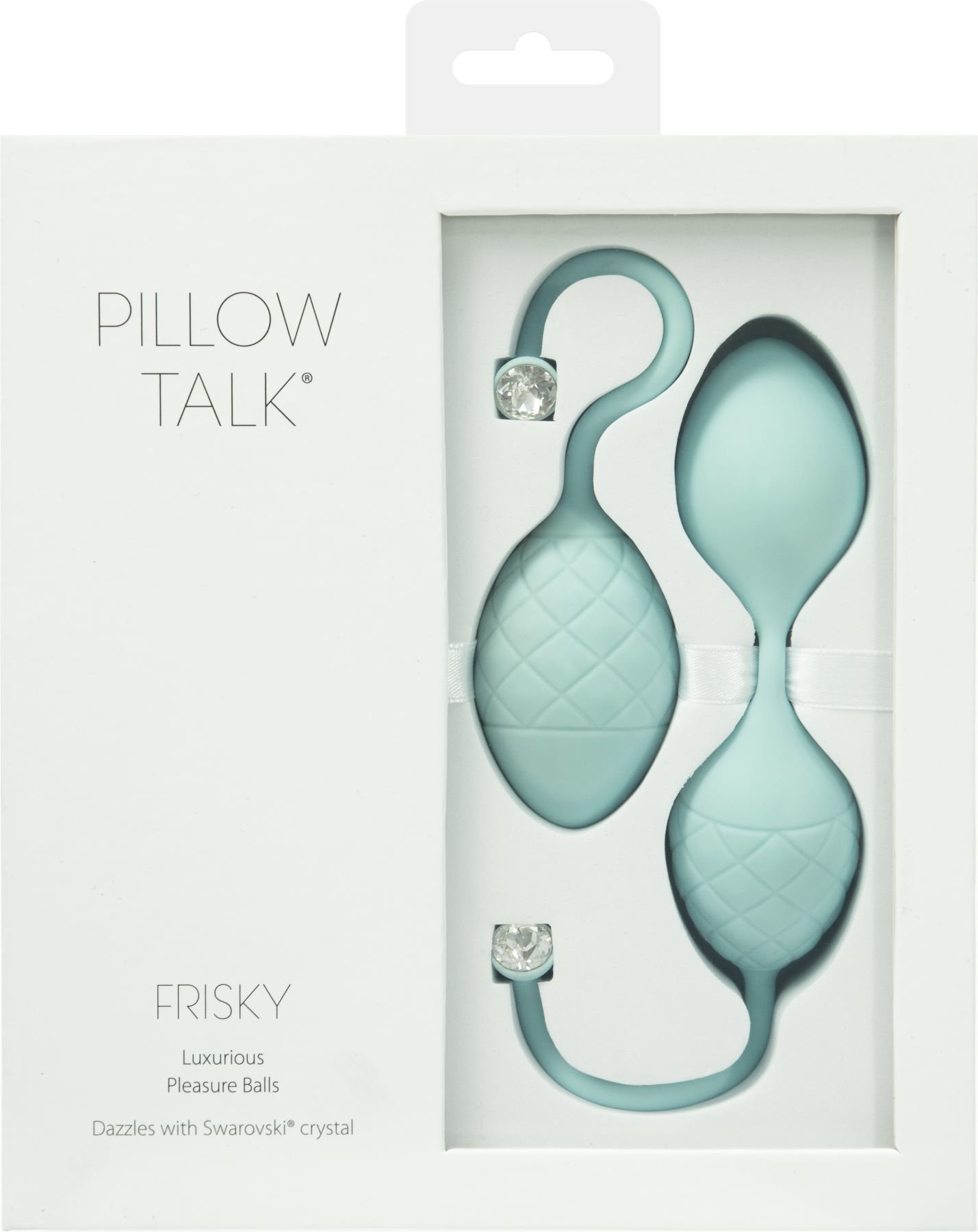 Розкішні вагінальні кульки PILLOW TALK - Frisky Teal з кристалом, діаметр 3,2 см, вага 49-75 гр - Зображення 9