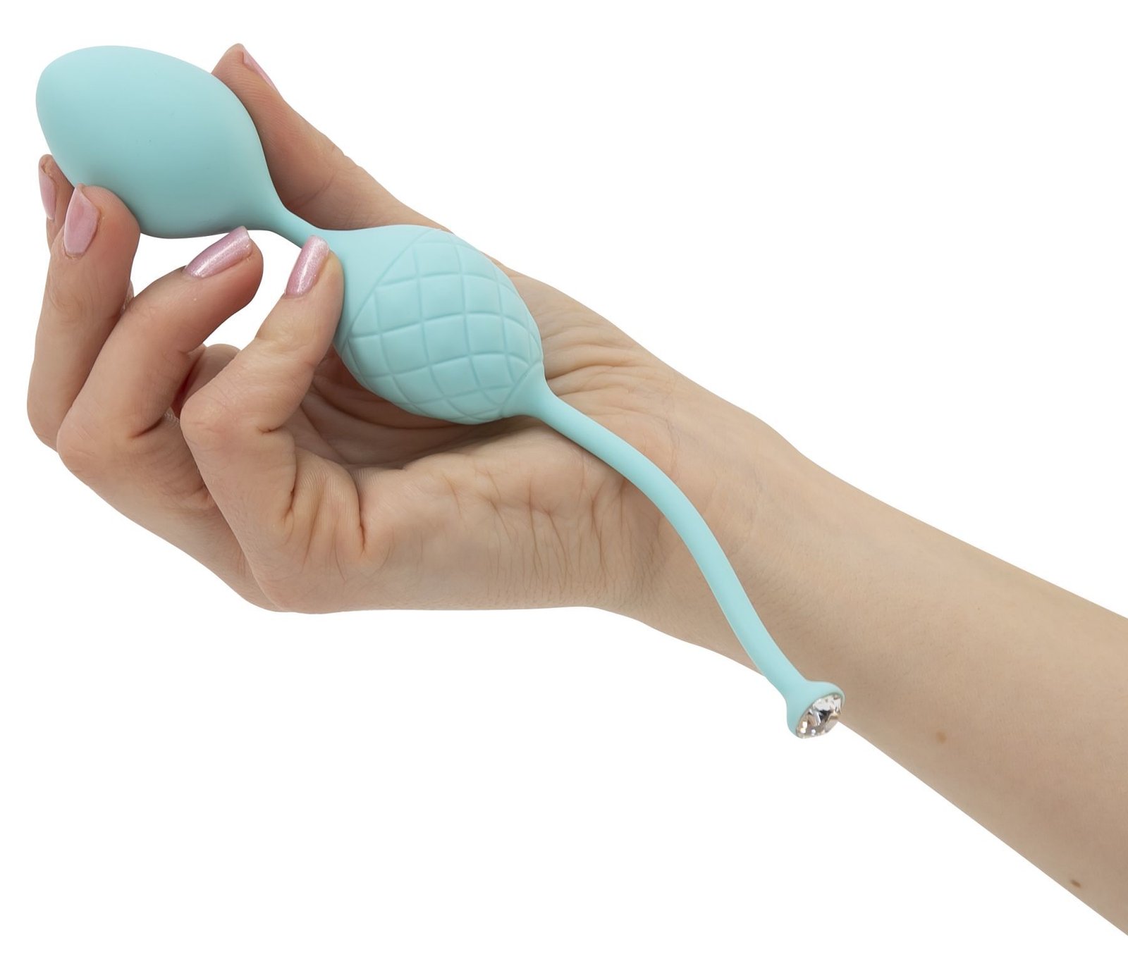 Розкішні вагінальні кульки PILLOW TALK - Frisky Teal з кристалом, діаметр 3,2 см, вага 49-75 гр - Зображення 4