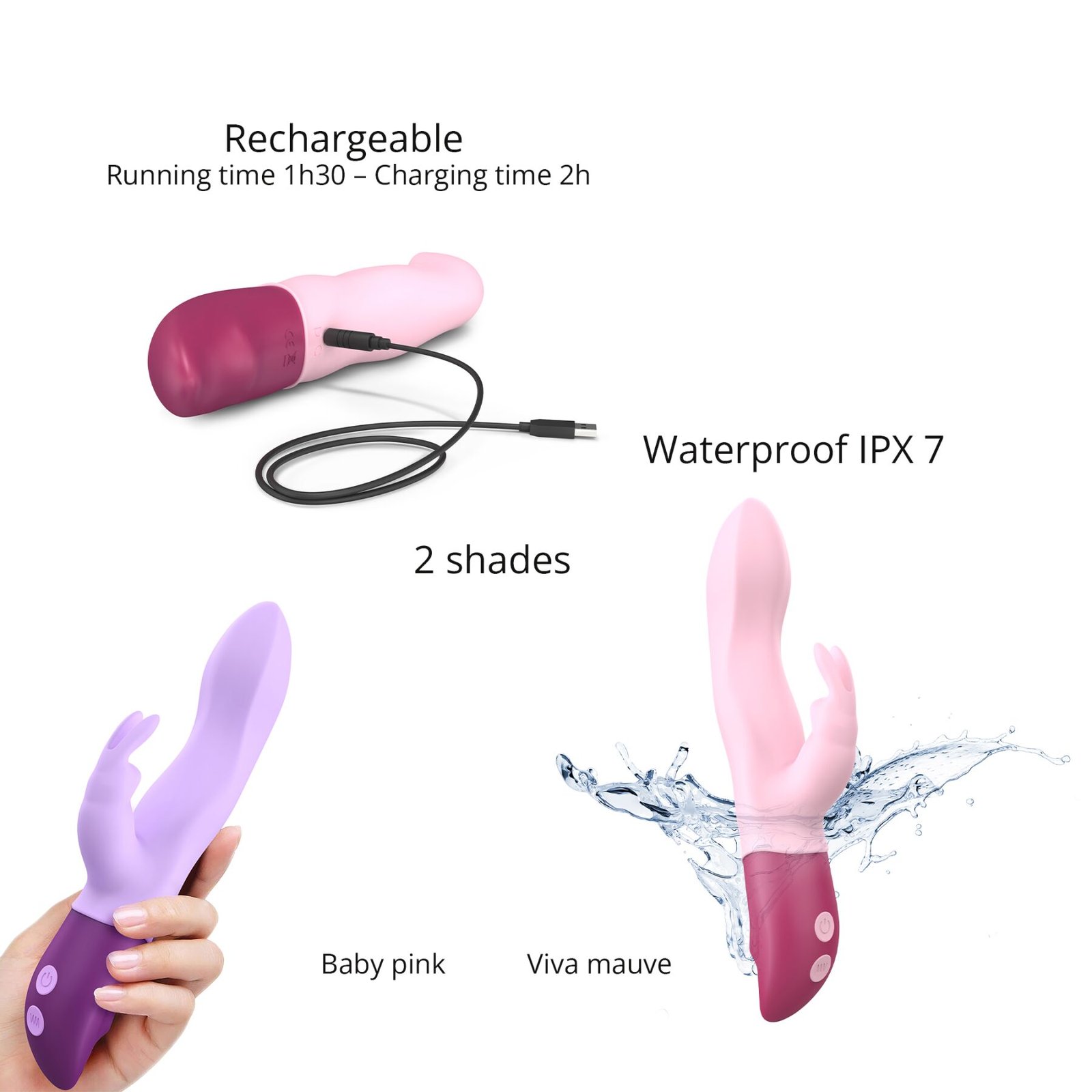 Вібратор-кролик Love To Love Hello Rabbit Rose з гнучким стовбуром і стимуляцією точки G, 2 мотори - Зображення 5