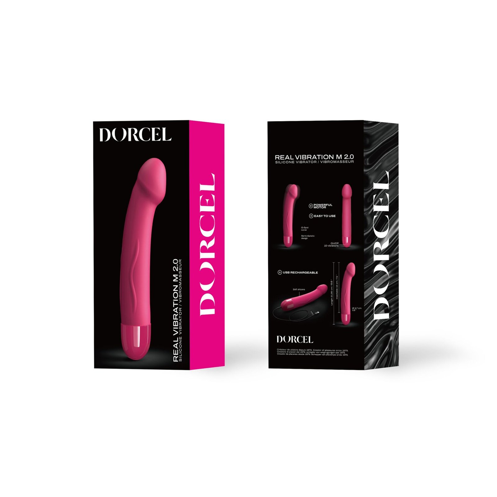 Вібратор Dorcel Real Vibration M Magenta 2.0, діаметр 3,7см, перезаряджається, для точки G - Зображення 4