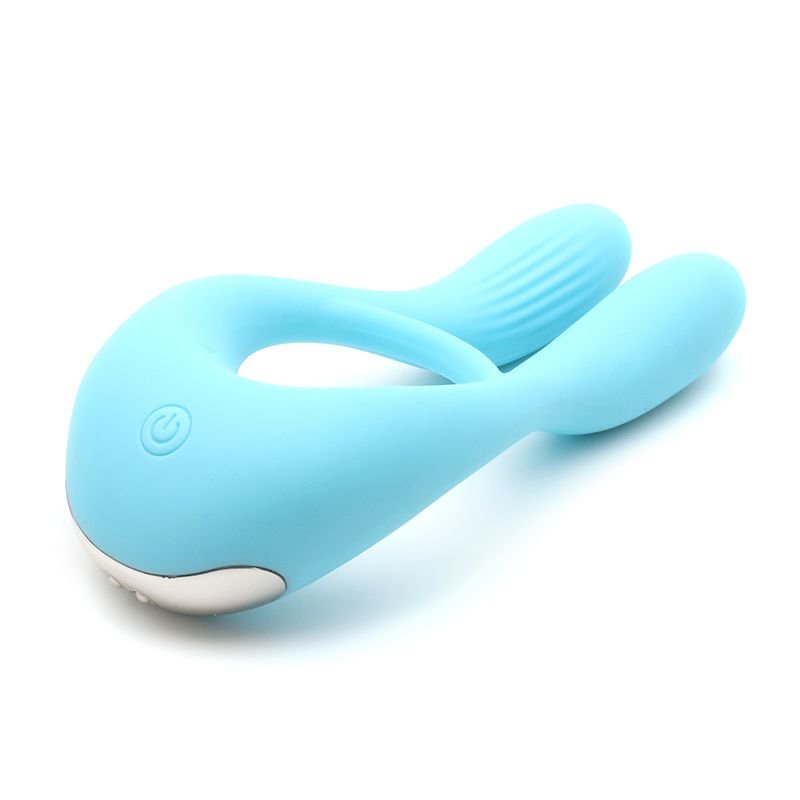 Вібратор для пар KISTOY Martin Blue, два мотори, кріплення на член, діаметр 3,2 см - Зображення 5