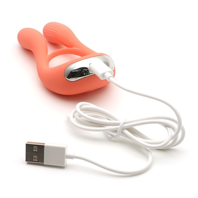 Вібратор для пар KISTOY Martin Orange, два мотори, кріплення на член, діаметр 3,2 см - Зображення 9