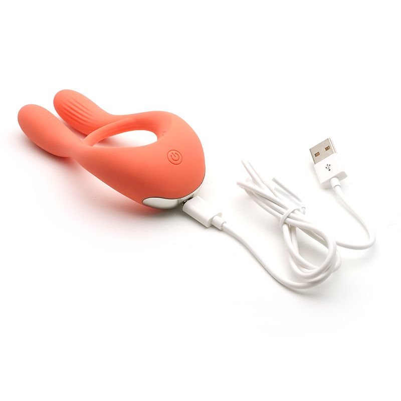 Вібратор для пар KISTOY Martin Orange, два мотори, кріплення на член, діаметр 3,2 см - Зображення 10