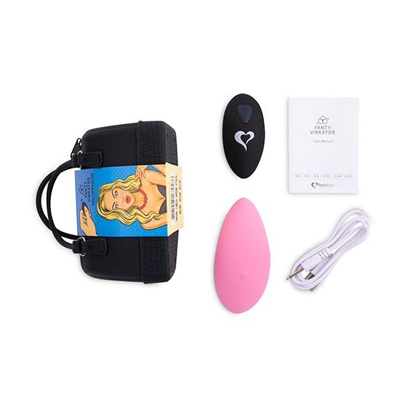 Вібратор в трусики FeelzToys Panty Vibrator Pink з пультом ДК, 6 режимів роботи, сумочка-чохол - Зображення 6