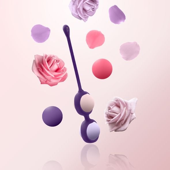 Набір вагінальних кульок Rianne S: Pussy Playballs Coral, маса 15, 25, 35, 55г, моноліт, косметичка - Зображення 4