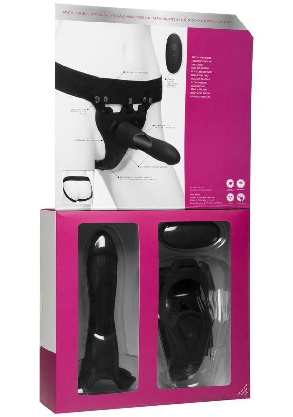 Страпон унісекс з вібрацією Doc Johnson Body Extensions - BE IN CHARGE, порожня насадка - Зображення 8