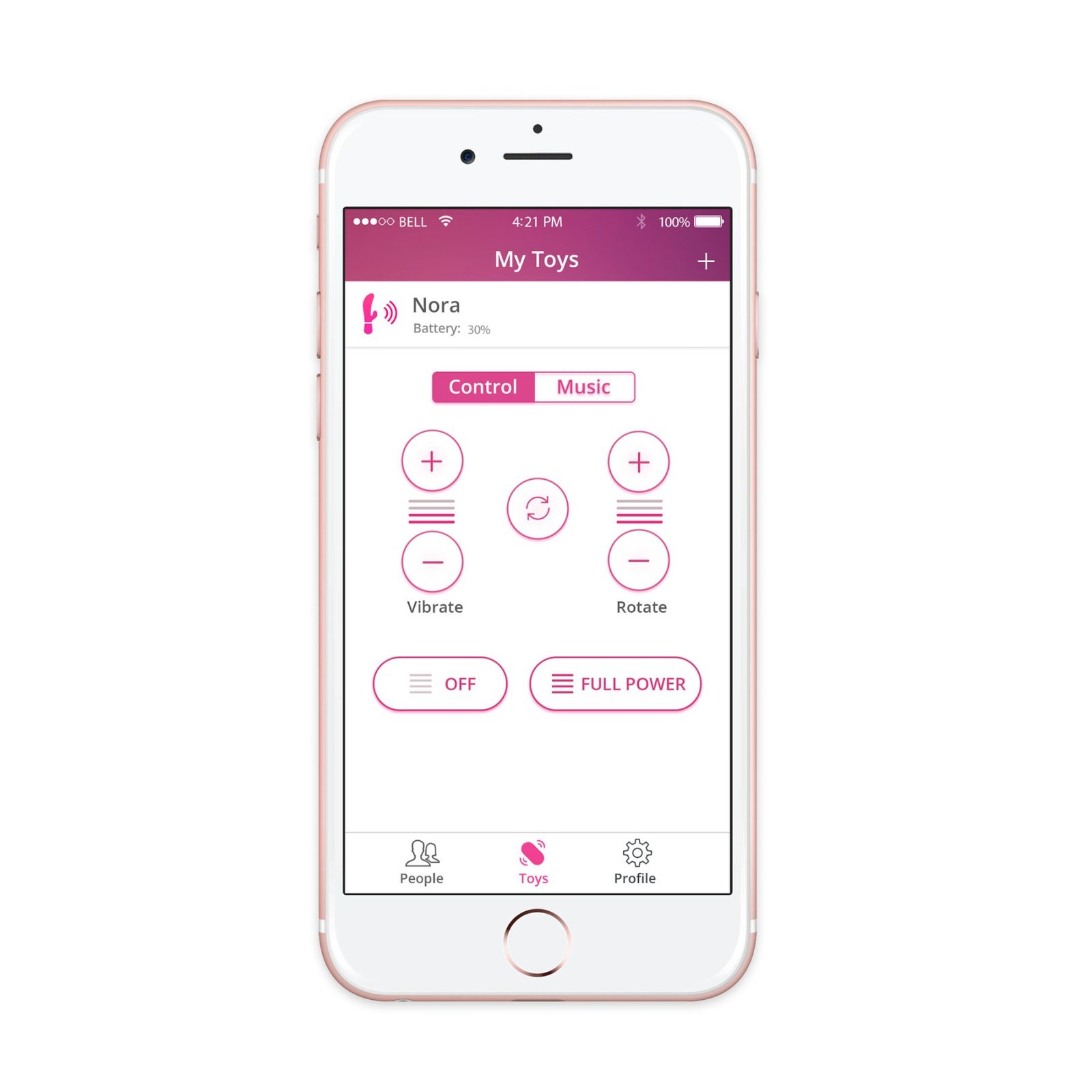 Смарт вібратор-кролик Lovense Nora з обертовим стовбуром - Зображення 4