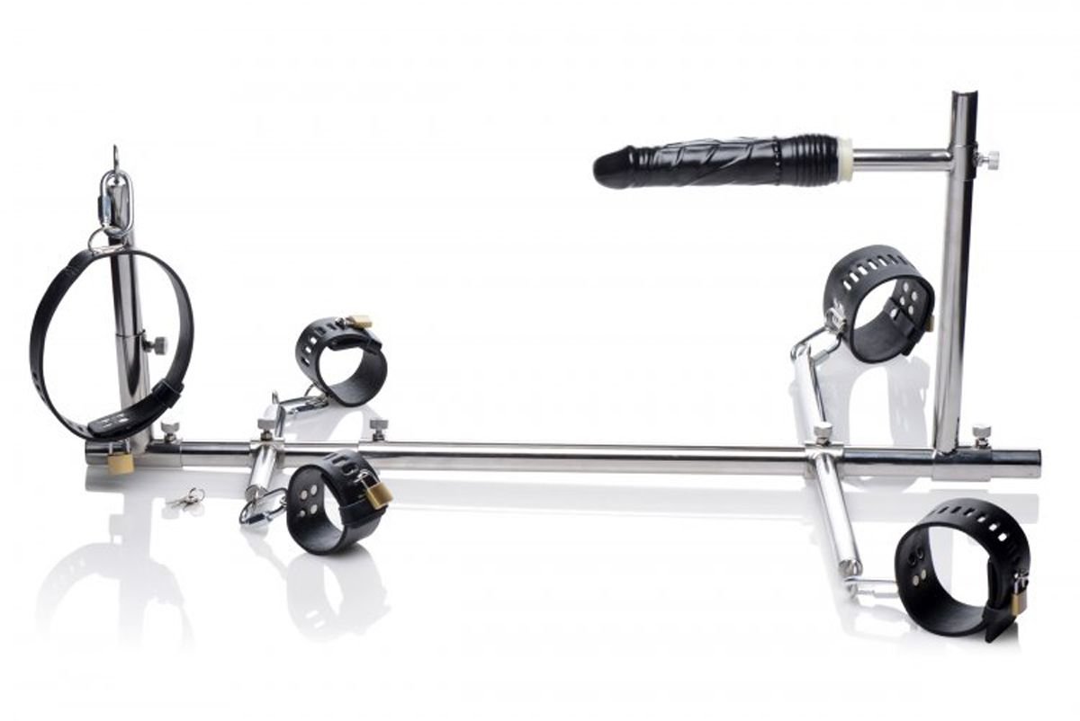 Конструкція для фіксації з фалоімітатором Imprisoned Metal Stockade with Dildo - Зображення 3