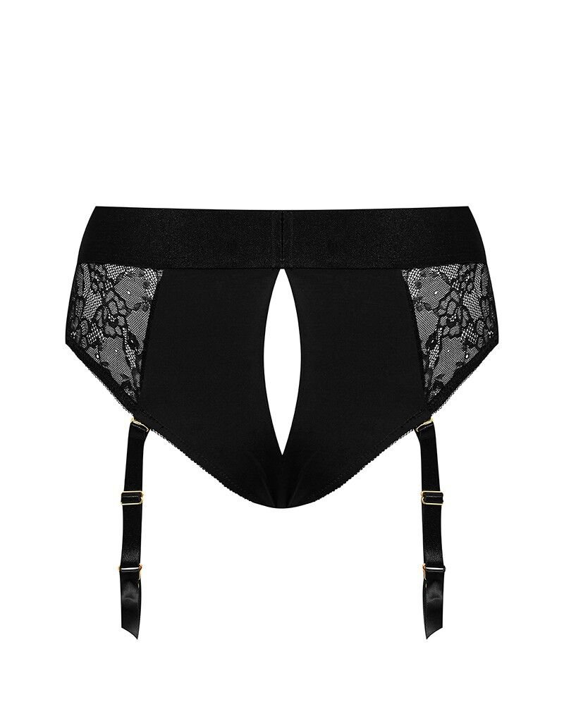 Мереживні трусики для страпона з підв’язками для панчіх Strap-On-Me DIVA HARNESS - L - Зображення 4