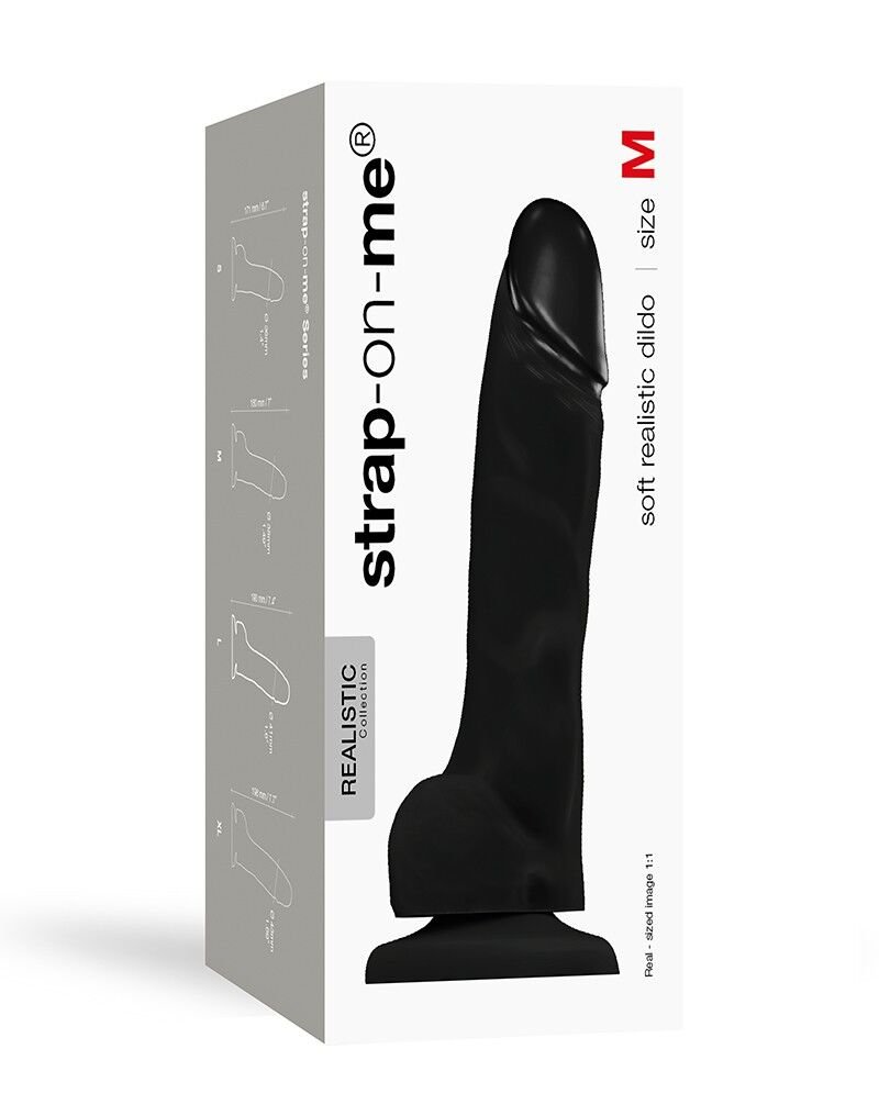 Реалістичний фалоімітатор Strap-On-Me SOFT REALISTIC DILDO Black - Size M - Зображення 3