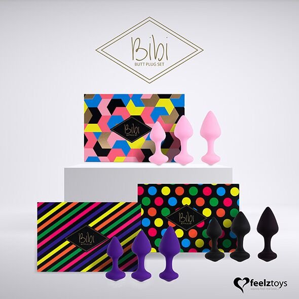 Набір силіконових анальних пробок FeelzToys - Bibi Butt Plug Set 3 pcs Pink - Зображення 6