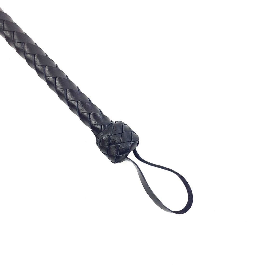Батіг гнучкий Снейк, натуральна шкіра, колір чорний, довжина - 80 см - Зображення 5