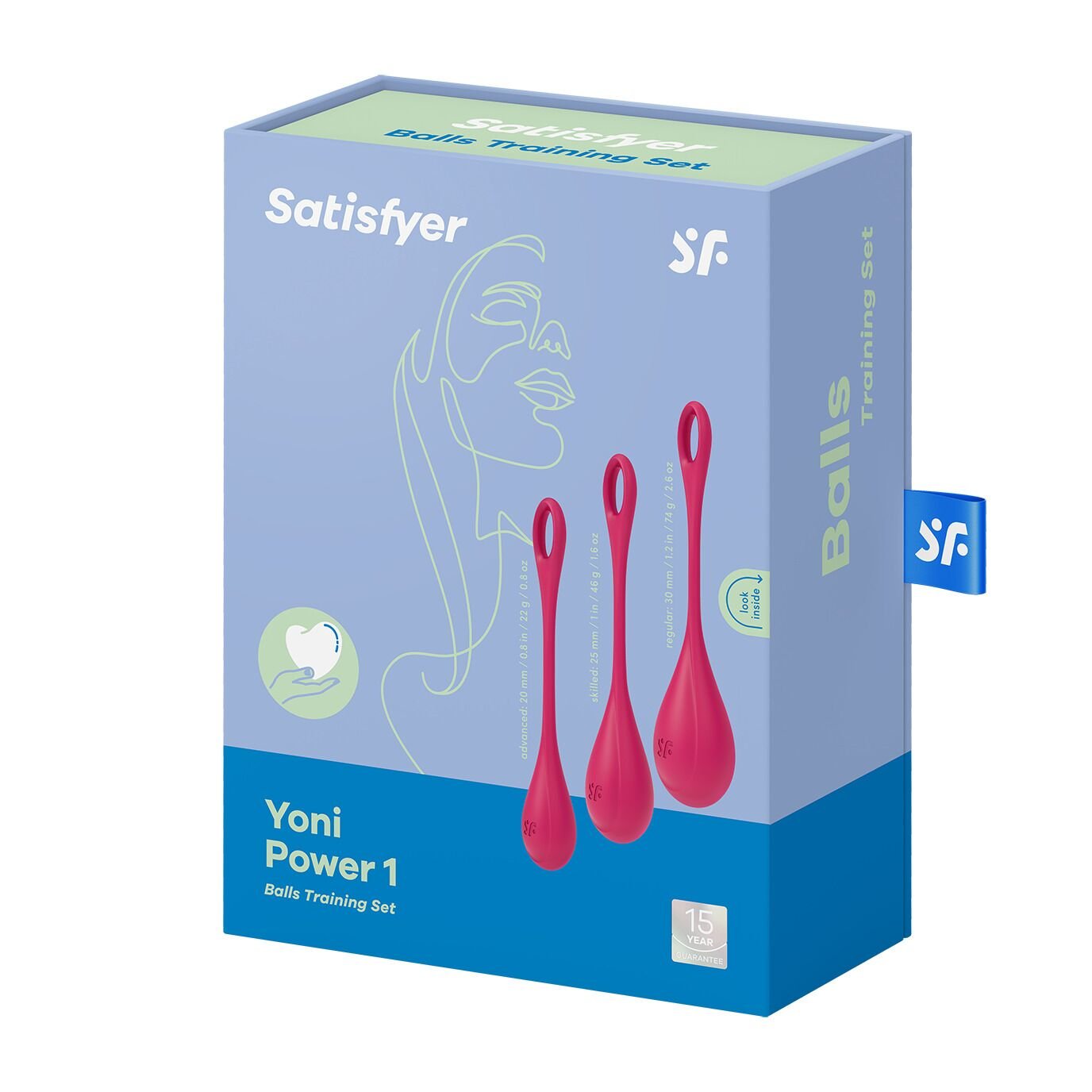 Набір йоні намистин Satisfyer Yoni Power 1 Red, діаметр 2-2,5-3см, вага 22-46-74гр - Зображення 5