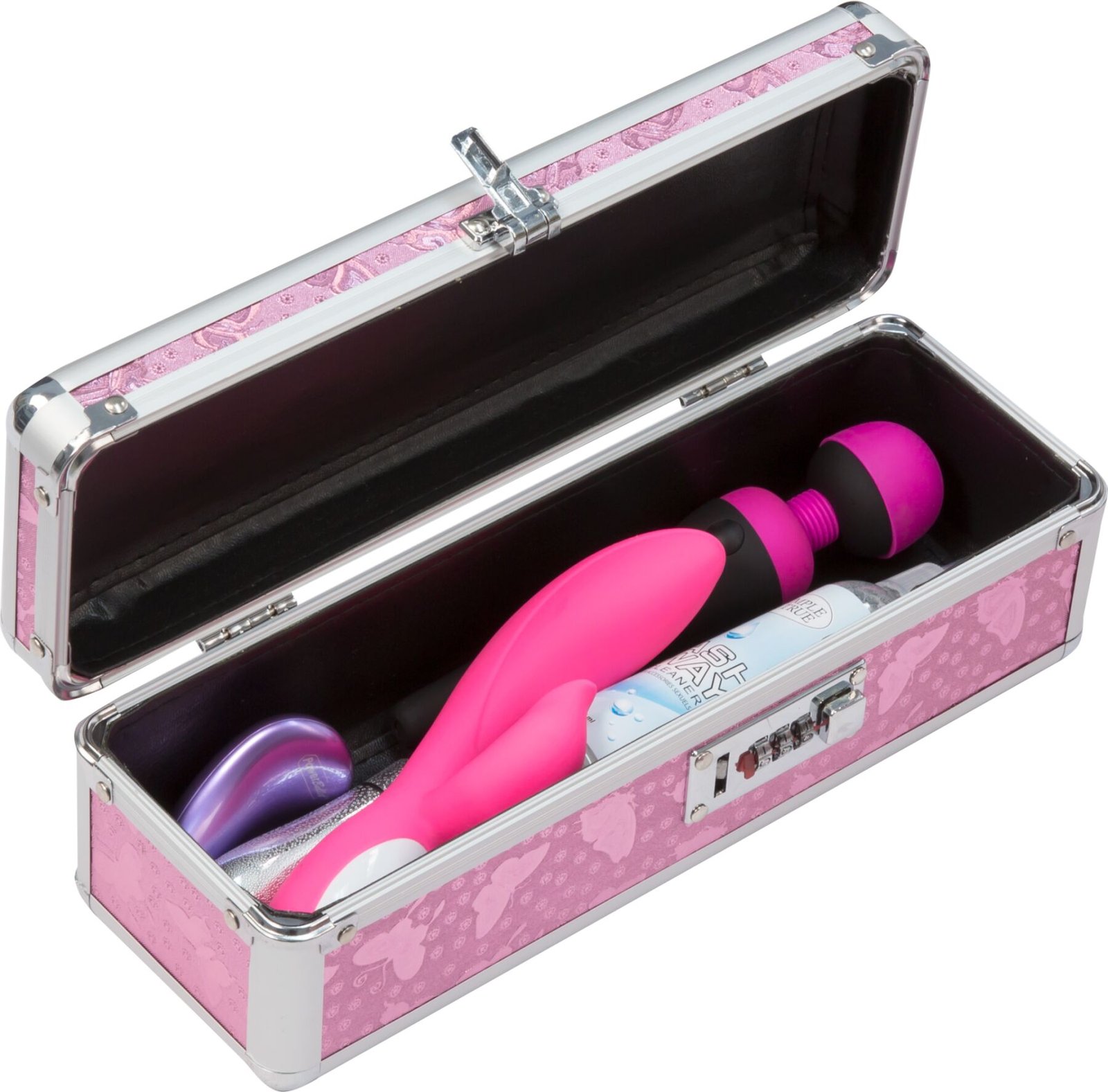 Кейс для зберігання секс-іграшок BMS Factory - The Toy Chest Lokable Vibrator Case Pink з кодовим за - Зображення 5