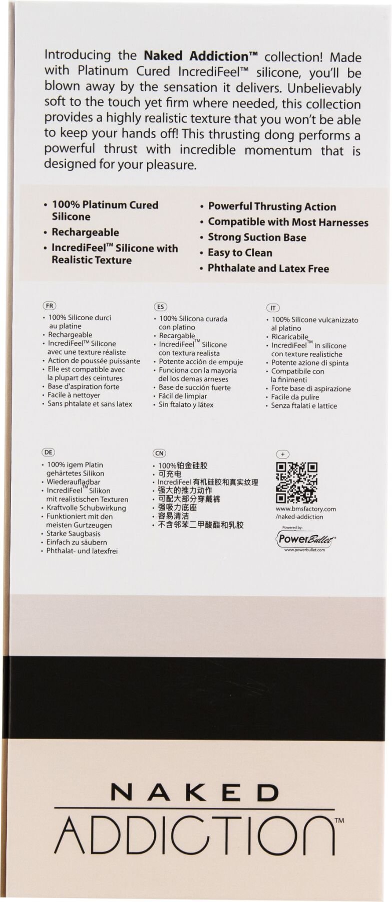 Фалоімітатор з пульсацією Naked ADDICTION Dominic 9″ Vanilla, пульт ДК, діаметр 4,2 см - Зображення 7