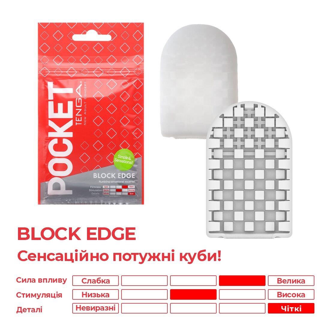 Мастурбатор TENGA Pocket Block Edge - Зображення 3