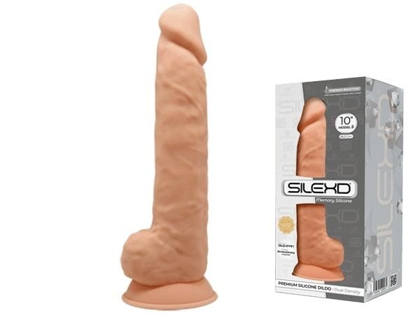 Фалоімітатор реалістичний SilexD Arnold Flesh (MODEL 5 size 10in), двошаровий, силікон+Silexpan, діа - Зображення 3