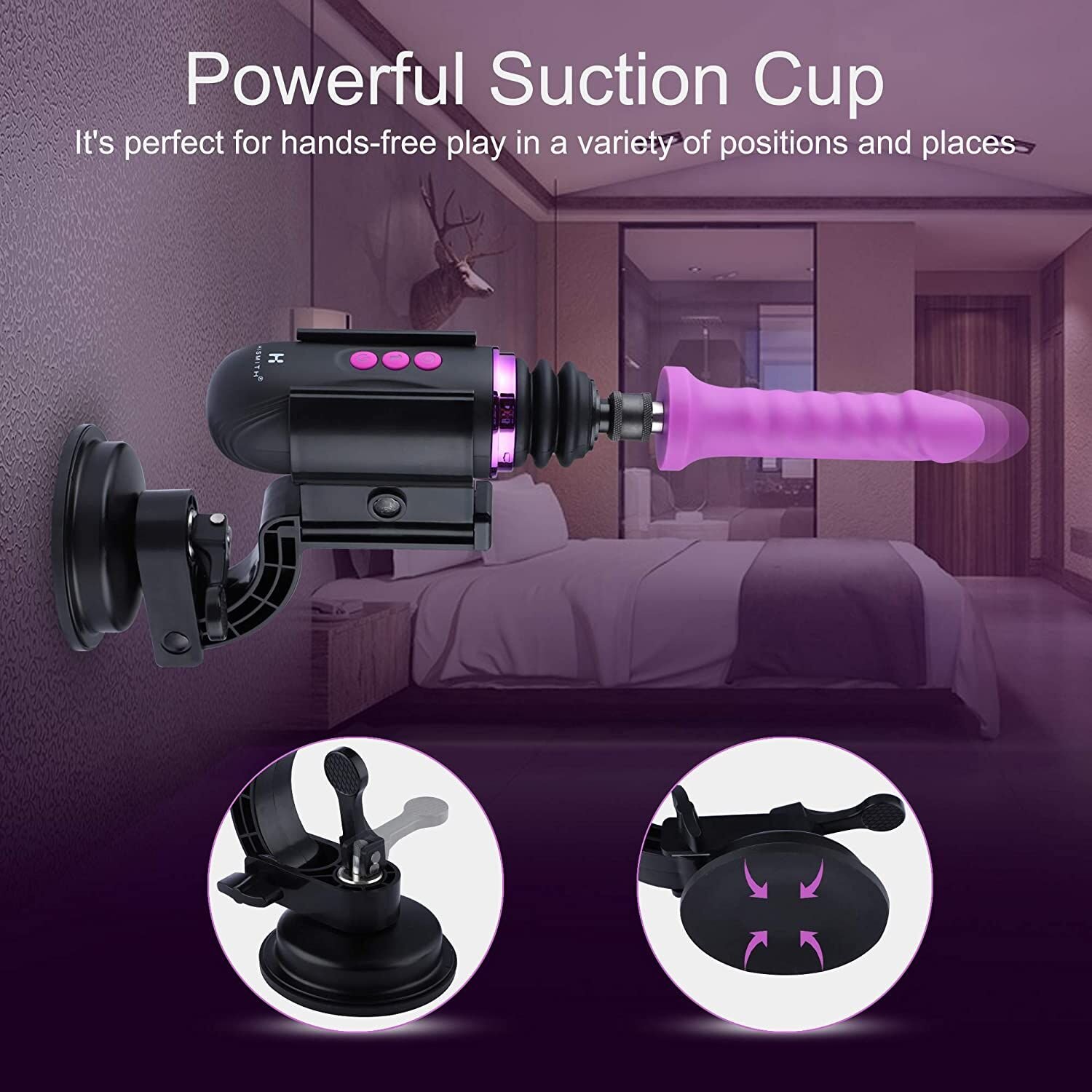 Міні секс-машина Hismith Mini Capsule Sex-Machine with Strong Suction Cup, потужна, перезаряджувана - Зображення 7