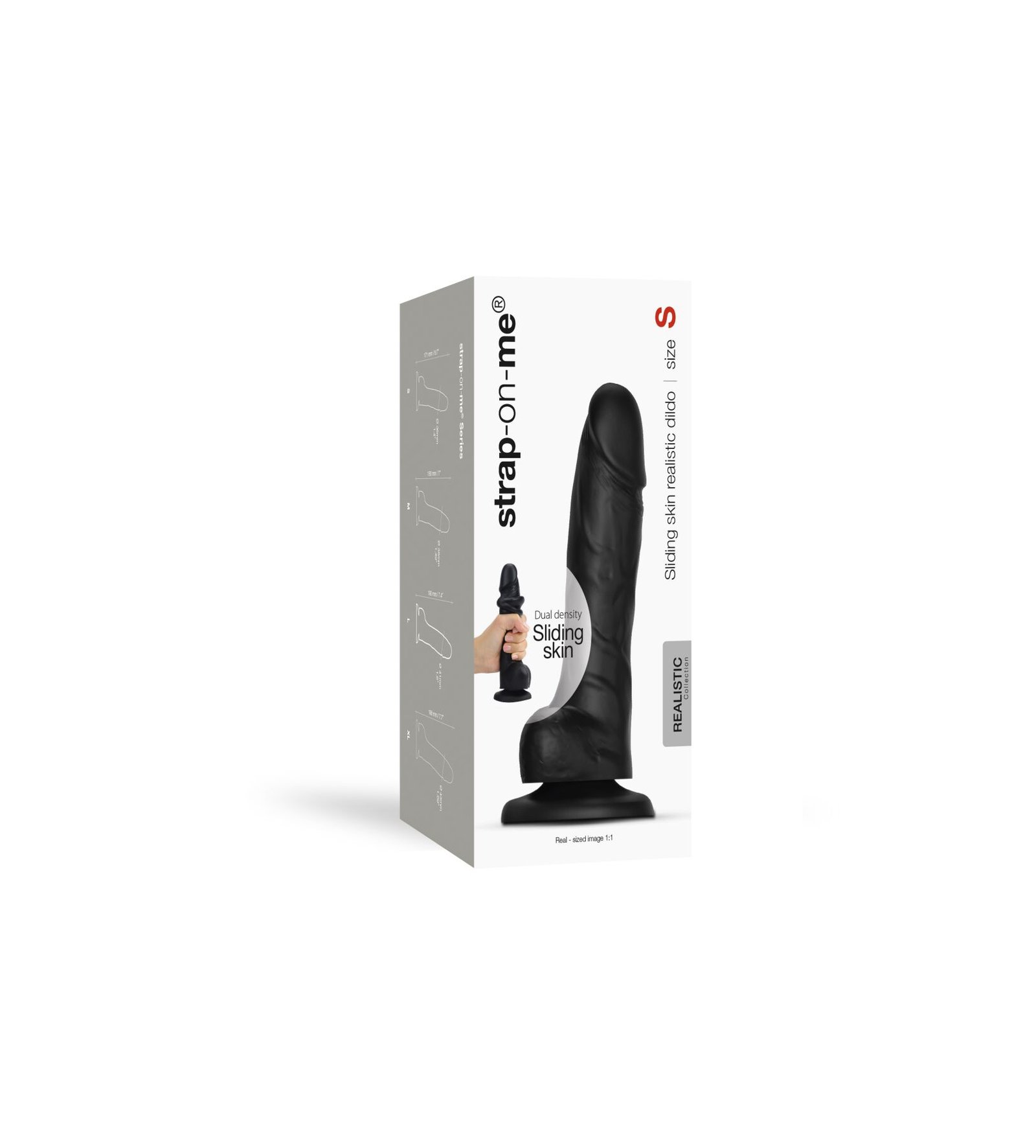 Реалістичний фалоімітатор Strap-On-Me Sliding Skin Realistic Dildo Black S, ефект рухливої шкіри - Зображення 8