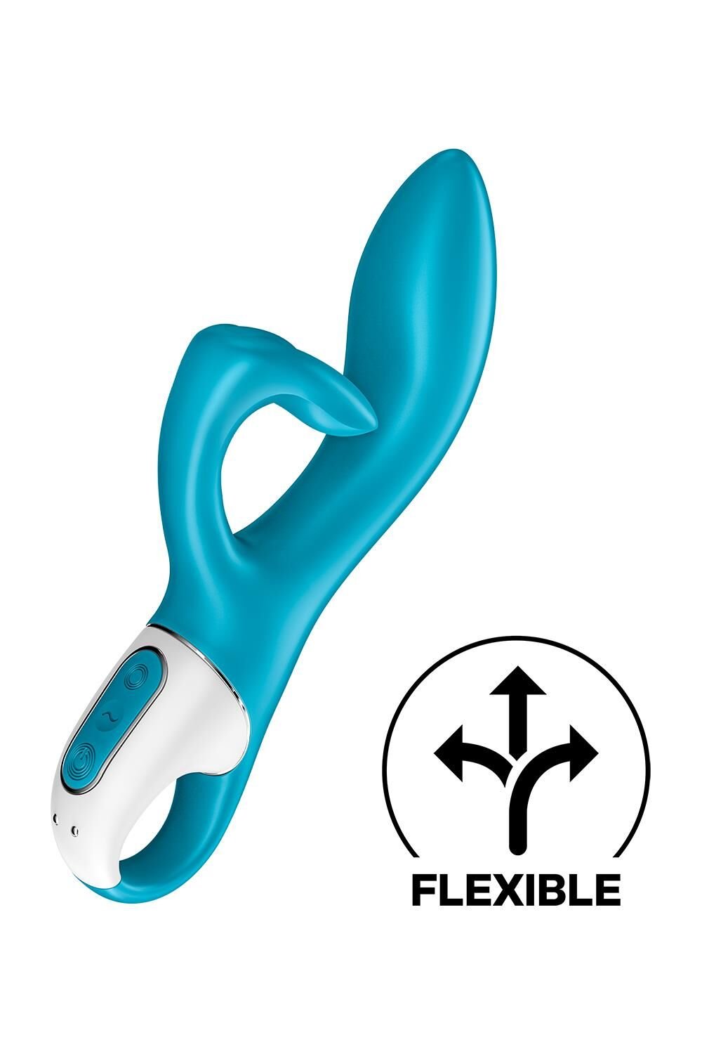Вібратор-кролик із потрійним відростком Satisfyer Embrace me Turquoise, 2 мотори, діаметр 3,6 см - Зображення 3