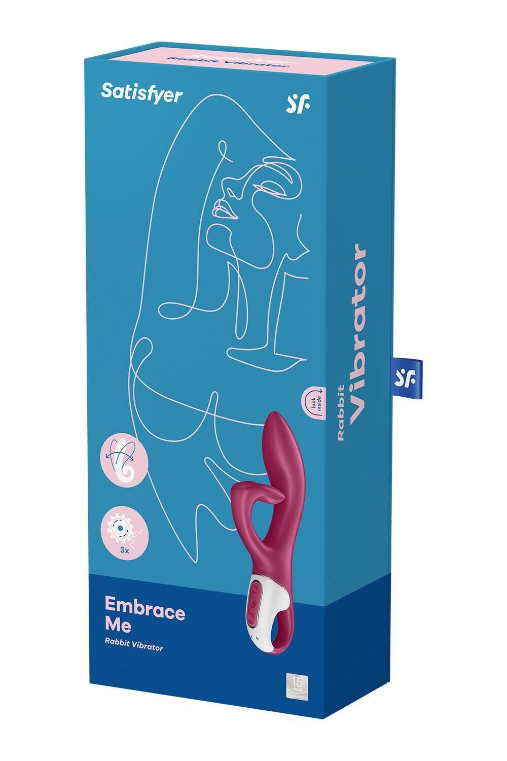 Вібратор-кролик із потрійним відростком Satisfyer Embrace me Berry, 2 мотори, діаметр 3,6 см - Зображення 7