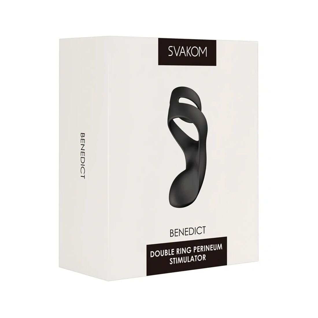 Подвійне ерекційне кільце Svakom Benedict Black зі стимуляцією промежини - Зображення 7