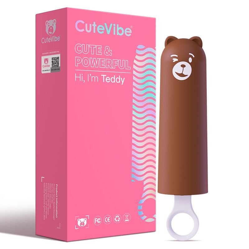 Вібратор CuteVibe Teddy Brown (Pink Dildo), реалістичний вібратор під виглядом морозива - Зображення 5
