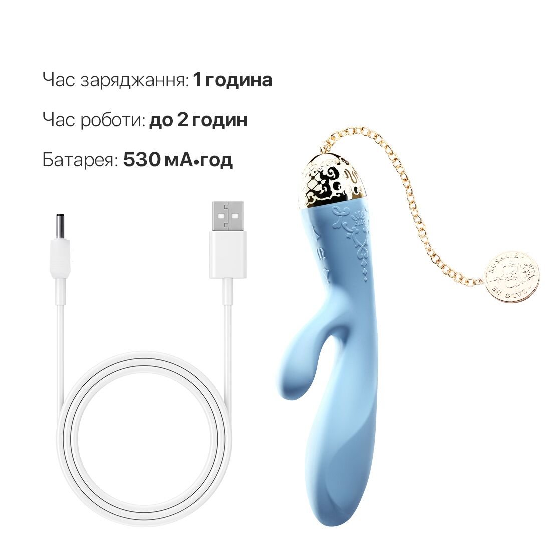 Смартвібратор-кролик Zalo — Rosalie Royal Blue - Зображення 8