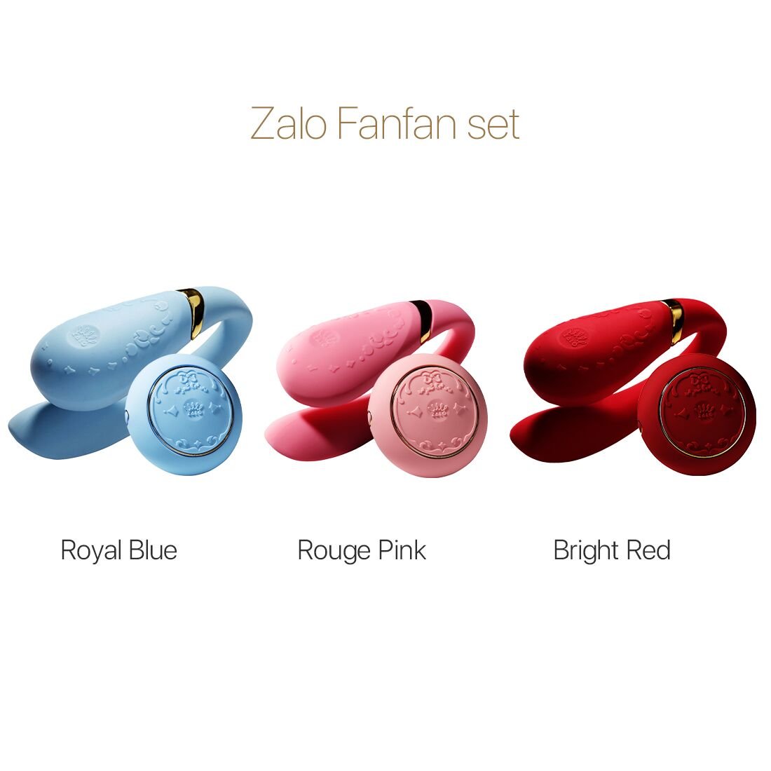 Смартвібратор для пар Zalo Fanfan set Royal Blue, пульт ДК - Зображення 9