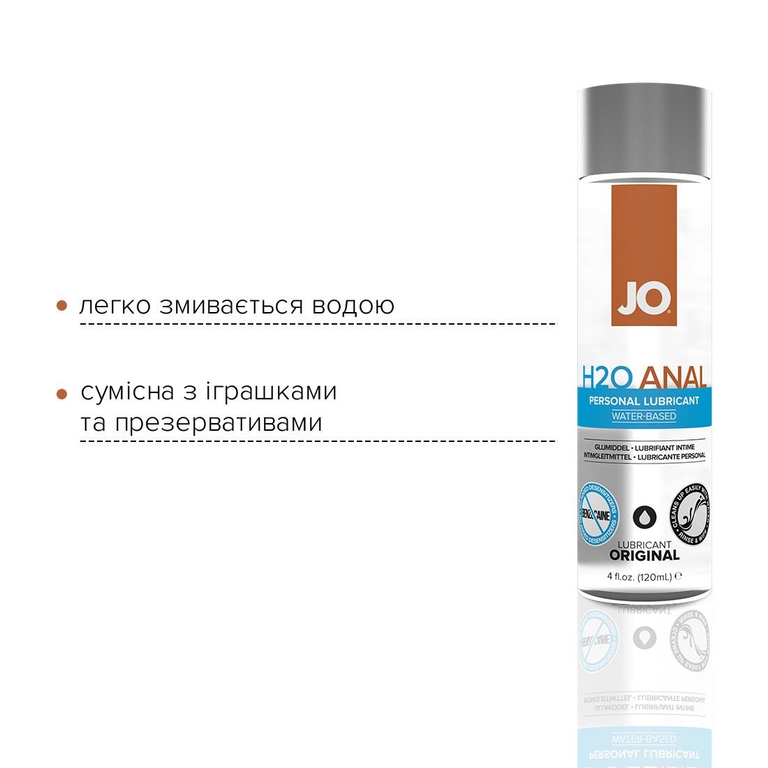 Комплект JO GWP — ANAL H2O Lubricant 120 мл + Misting Toy Cleaner 120 мл - Зображення 3