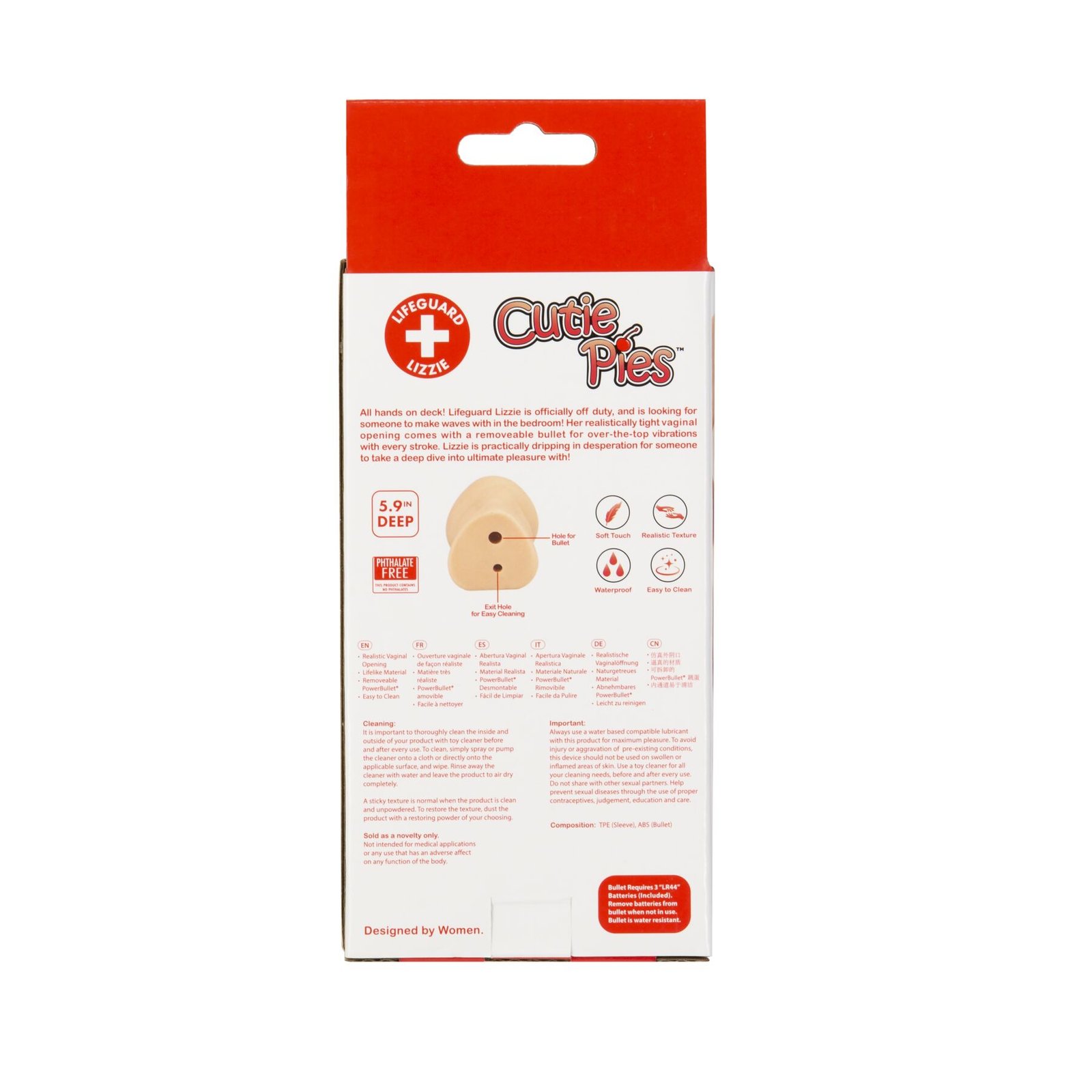 Мастурбатор-вагіна Cutie Pies Lifeguard Lizzie Vagina Masturbator, віброкуля в подарунок - Зображення 8