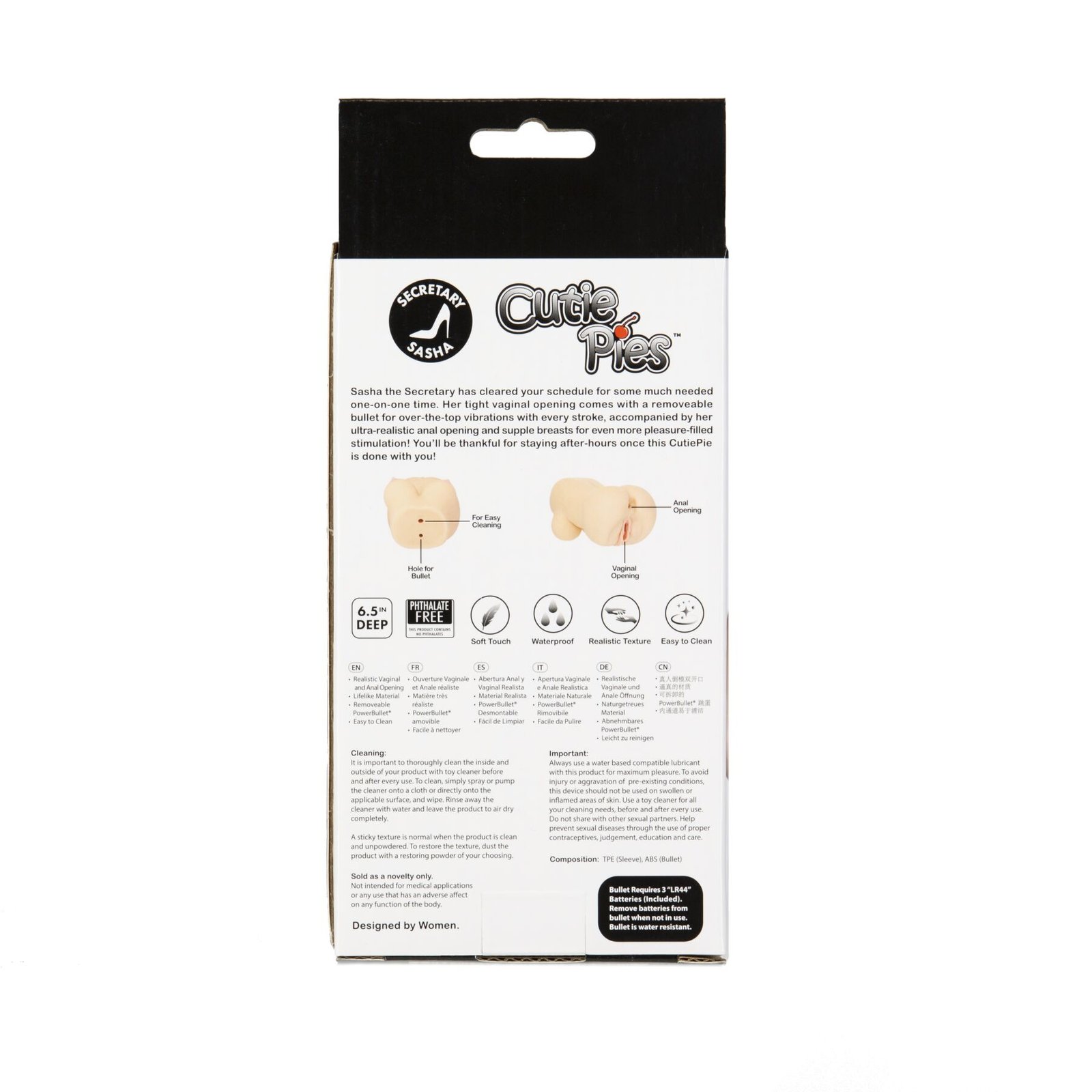 Мастурбатор-вагіна та попка Cutie Pies Secretary Sasha Vagina&Ass Masturbator, віброкуля в подарунок - Зображення 7