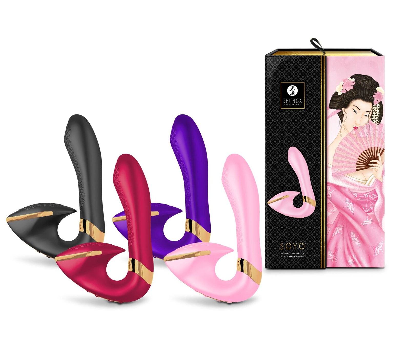 Вагінально-кліторальний вібратор Shunga Soyo Black - Зображення 8