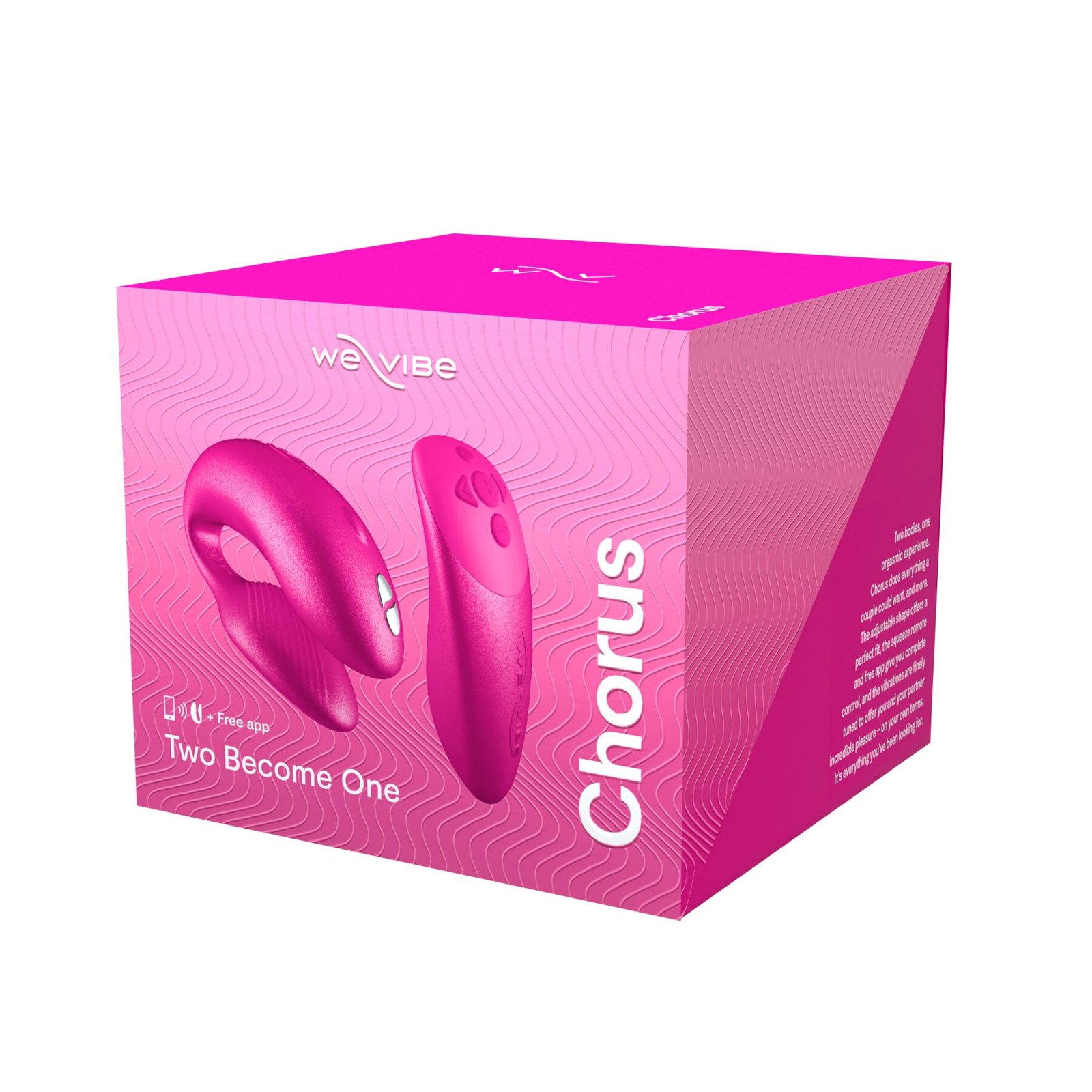 Смарт-вібратор для пар We-Vibe Chorus Cosmic Pink, сенсорне керування вібраціями стисненням пульта - Зображення 10