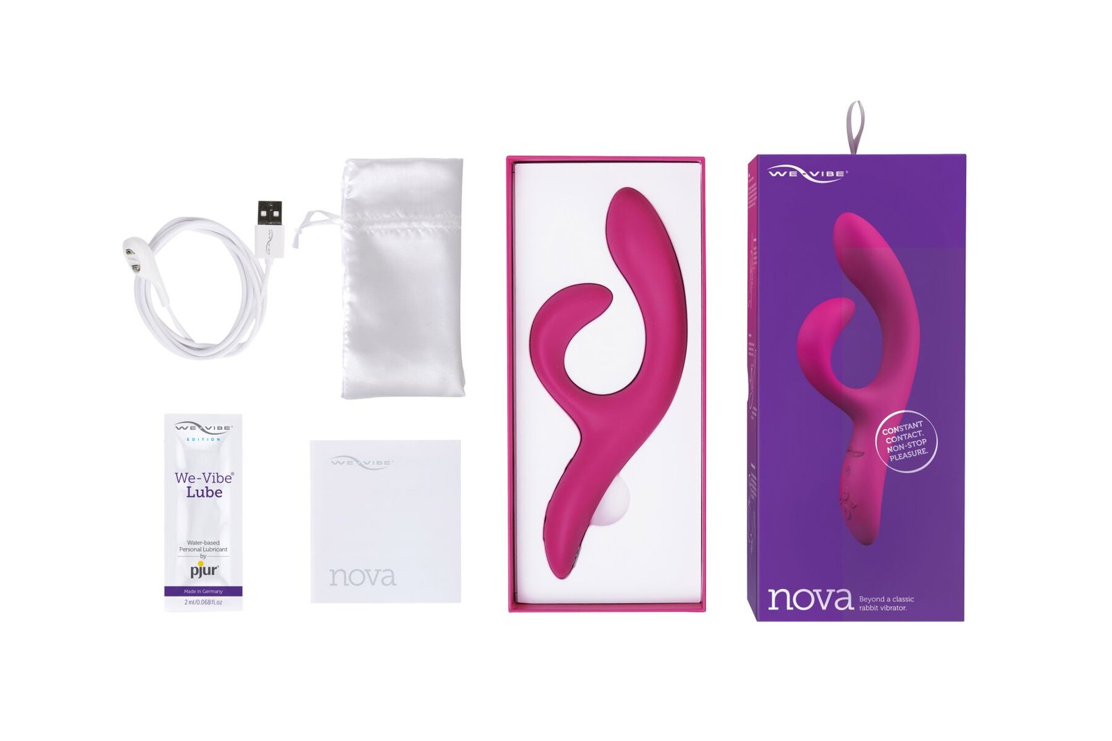 Смарт вібратор-кролик We-Vibe Nova Fuchsia, ергономічний, регульований кут нахилу стовбура - Зображення 6