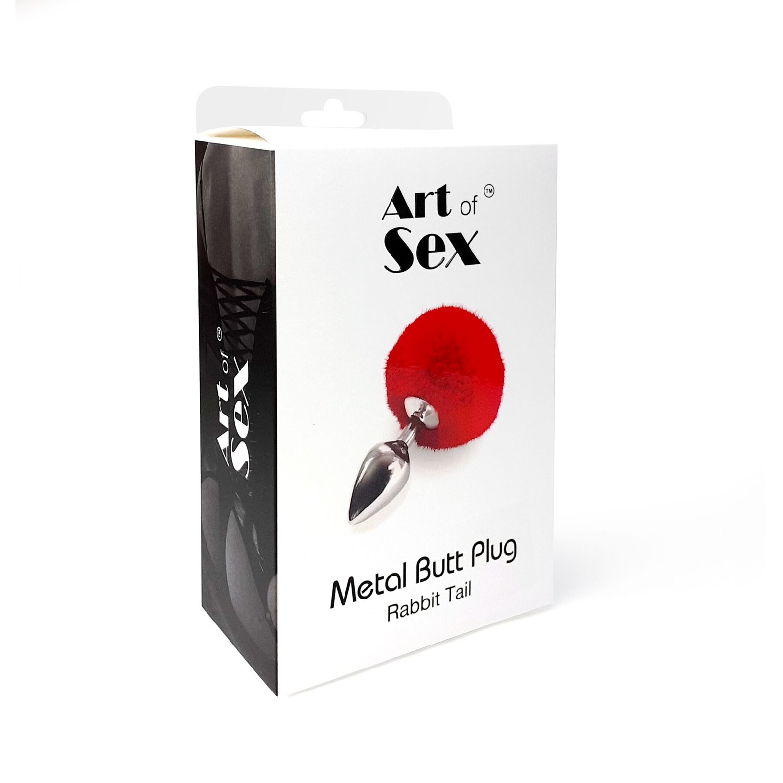 Металева анальна пробка М Art of Sex - Metal Butt plug Rabbit Tail Black, діаметр 3,4 см - Зображення 4