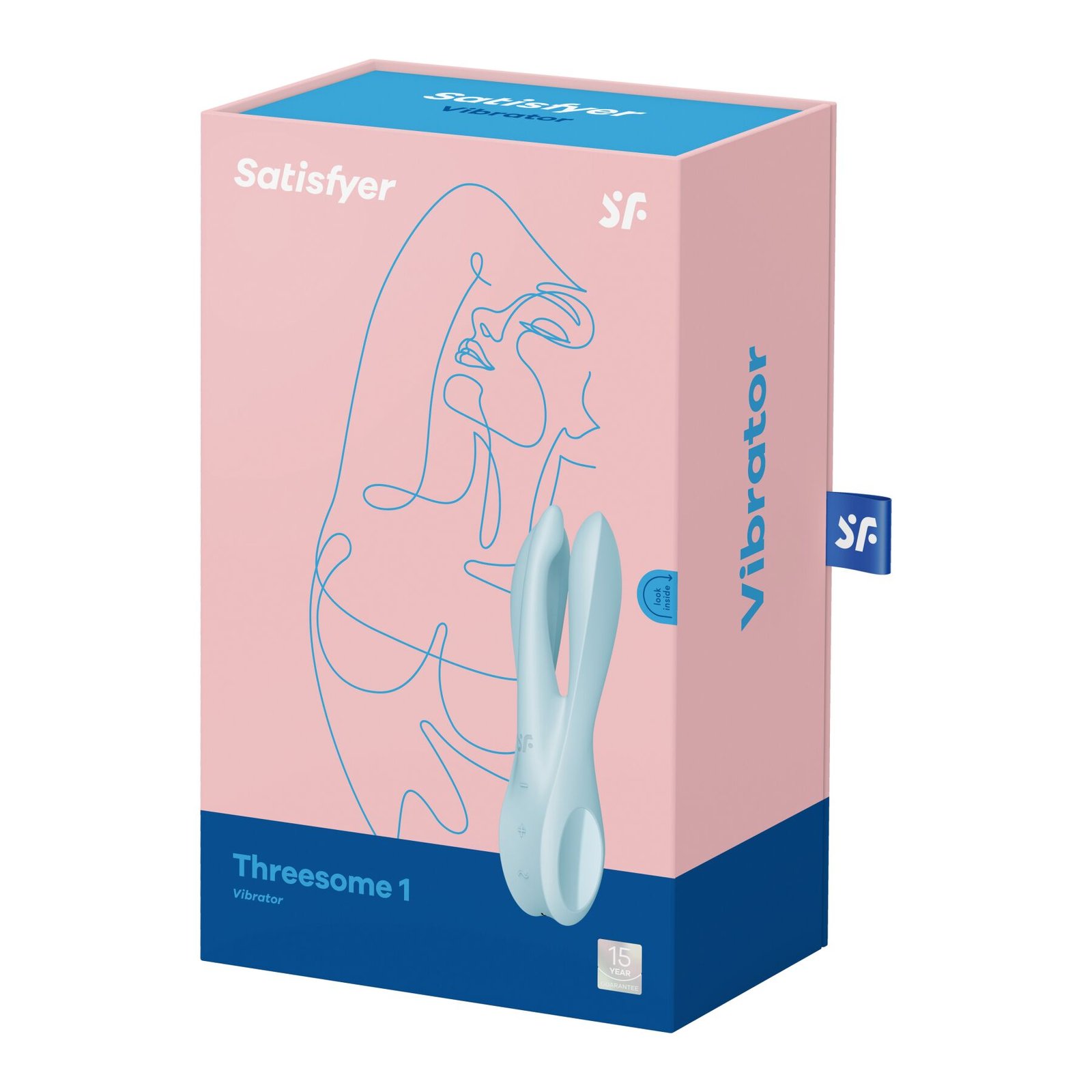 Кліторальний вібратор Satisfyer Threesome 1 Light Blue з трьома гнучкими пальчиками - Зображення 7
