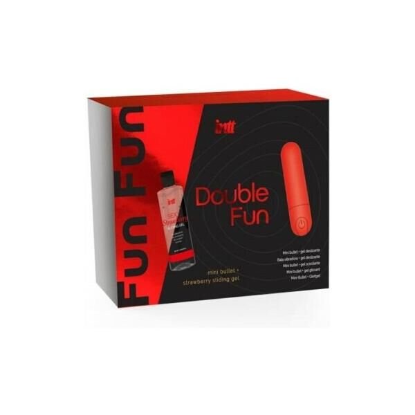 Набір Intt DOUBLE FUN: віброкуля (10 режимів, перезаряджувана), полунична змазка на водній основі - Зображення 4